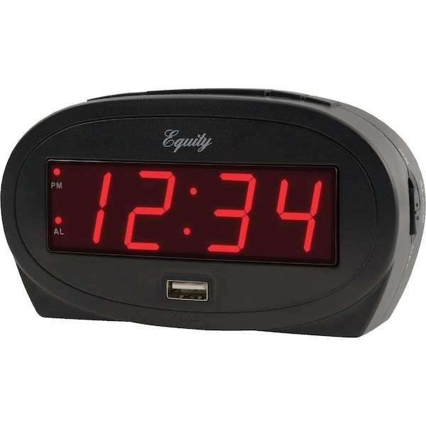 La Crosse Technology Equity 0.9 In. Red LED Alarm Clock with USB Charging Port 30024 - main